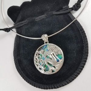 Handmade Mermaid & Turtle Sterling Silver Pendant